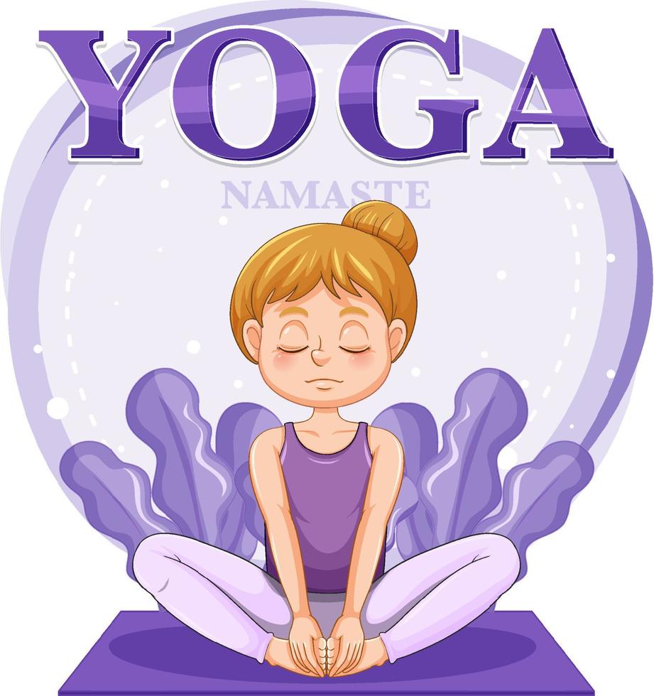 Woman doing yoga with text vector