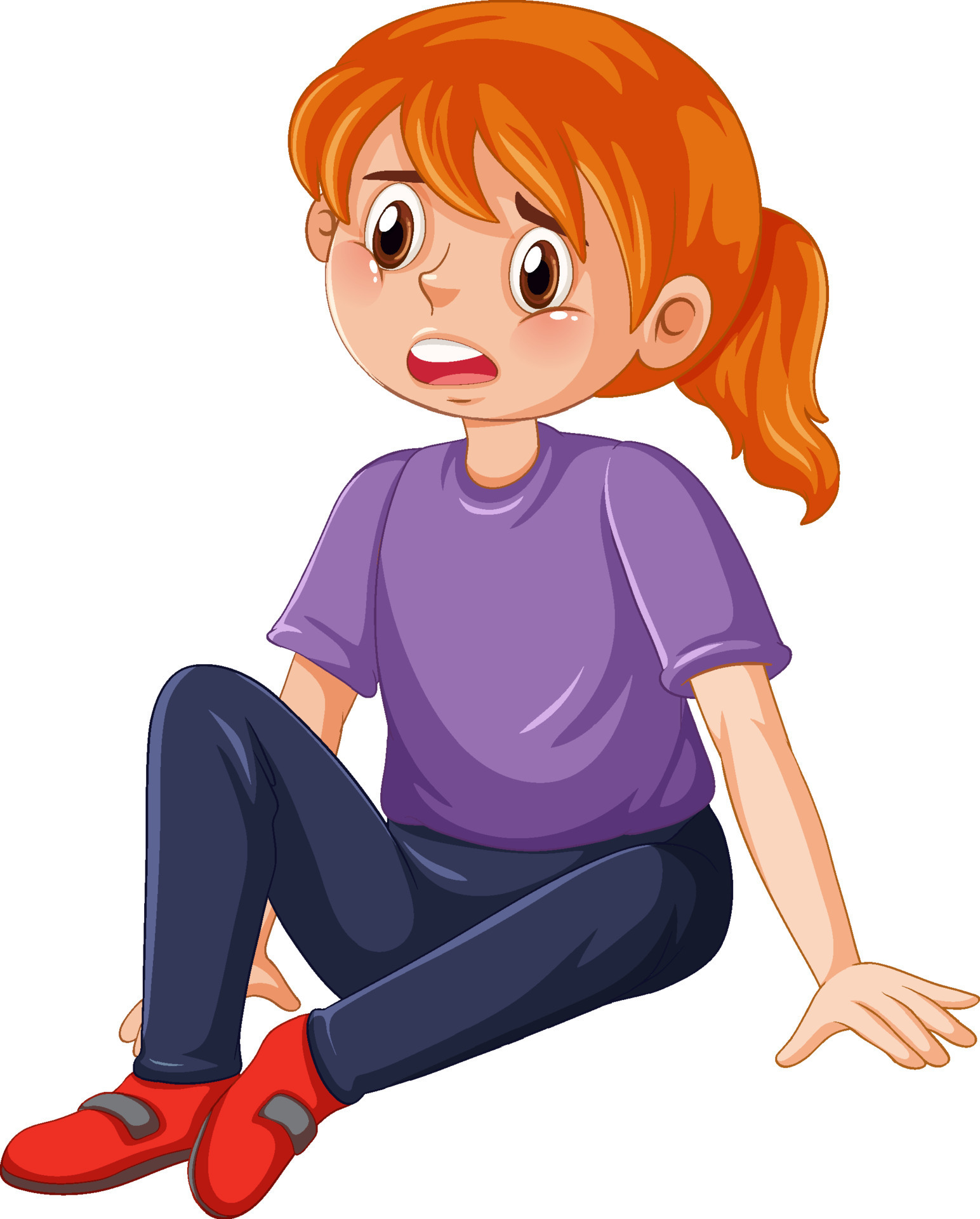 Personaje De Dibujos Animados De Ni a Triste 12404043 Vector En Vecteezy