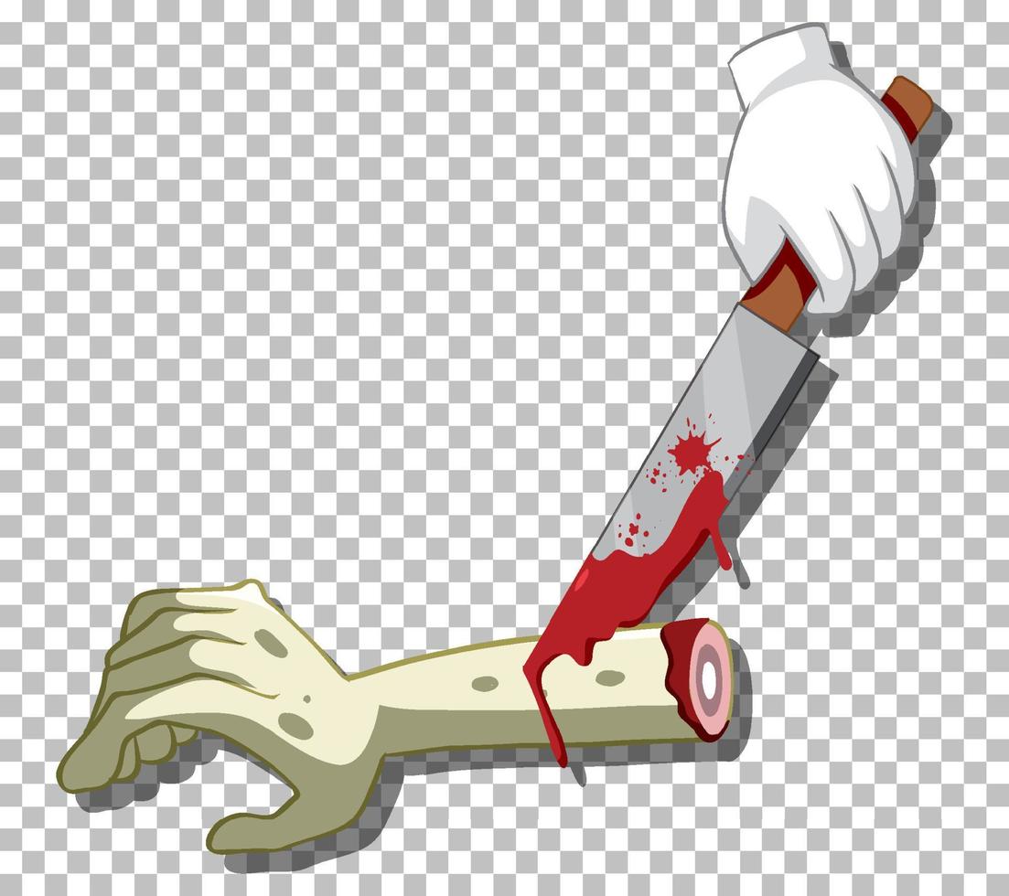 Zombie hand in cartoon style vector
