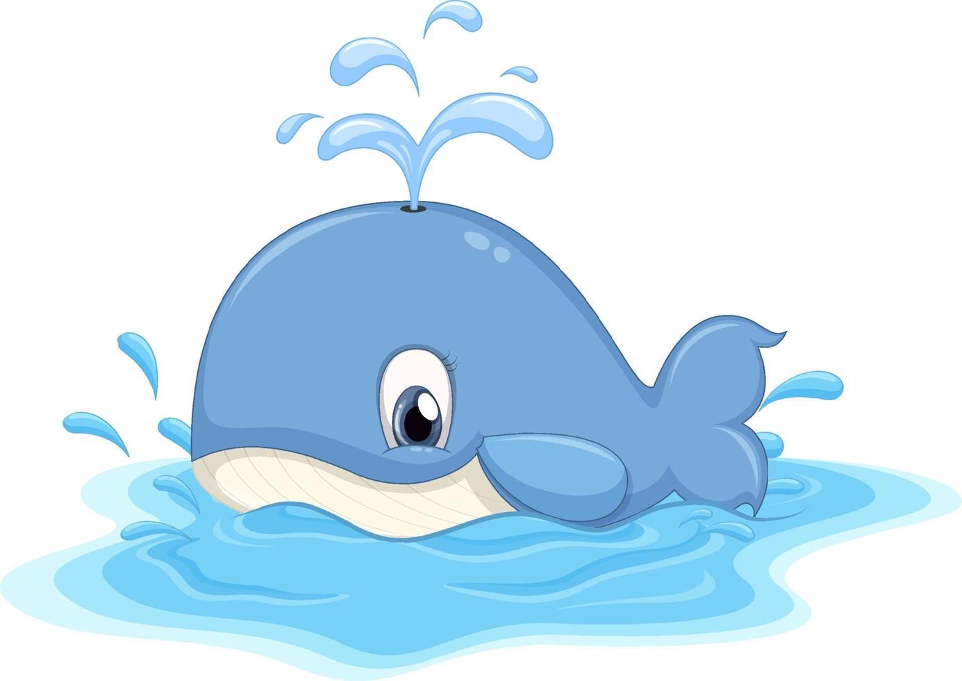 Cute whale cartoon character vector