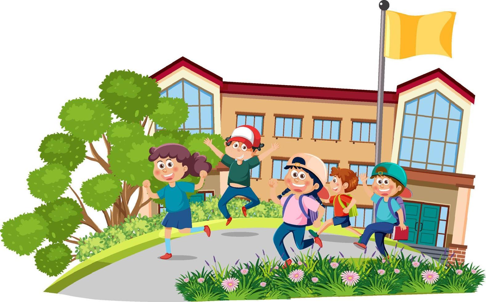 Children going to school vector