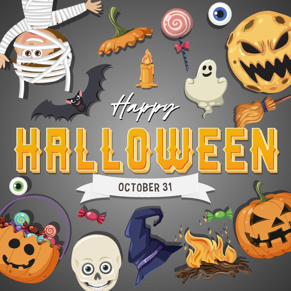 Happy Halloween Poster Template vector