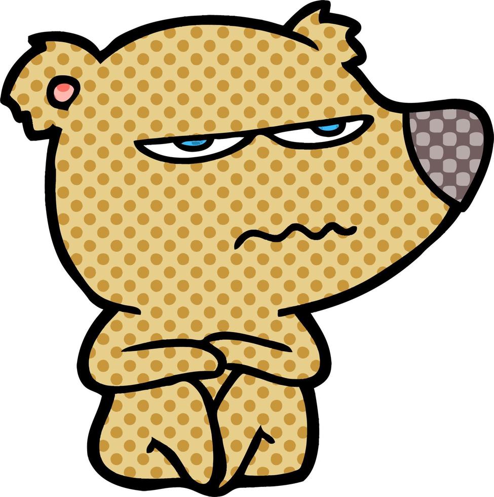 dibujos animados de oso enojado vector