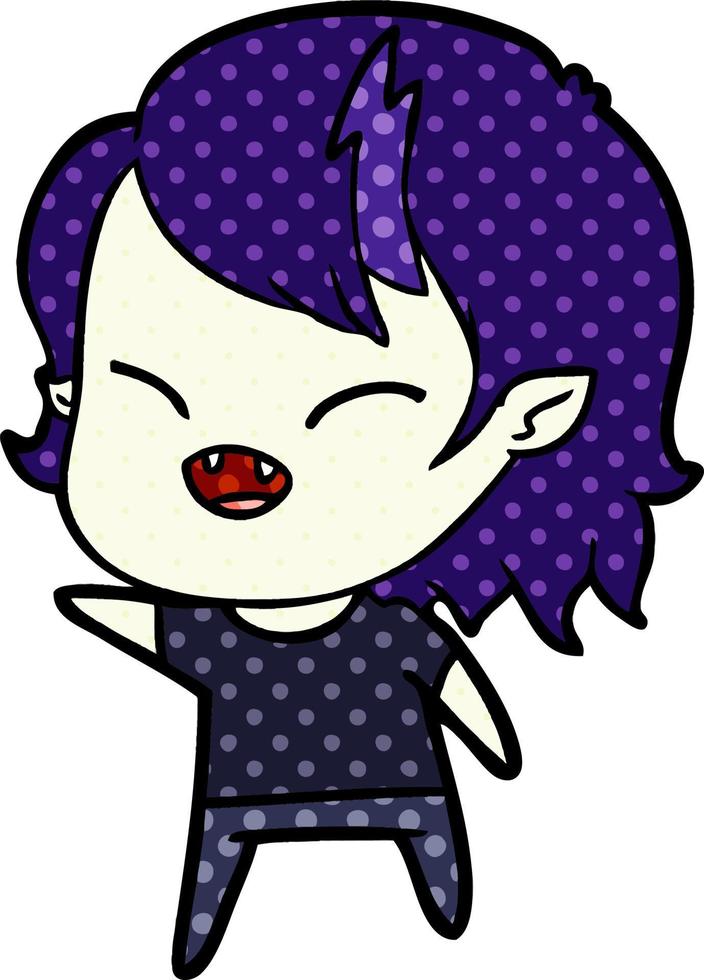 cartoon laughing vampire girl vector