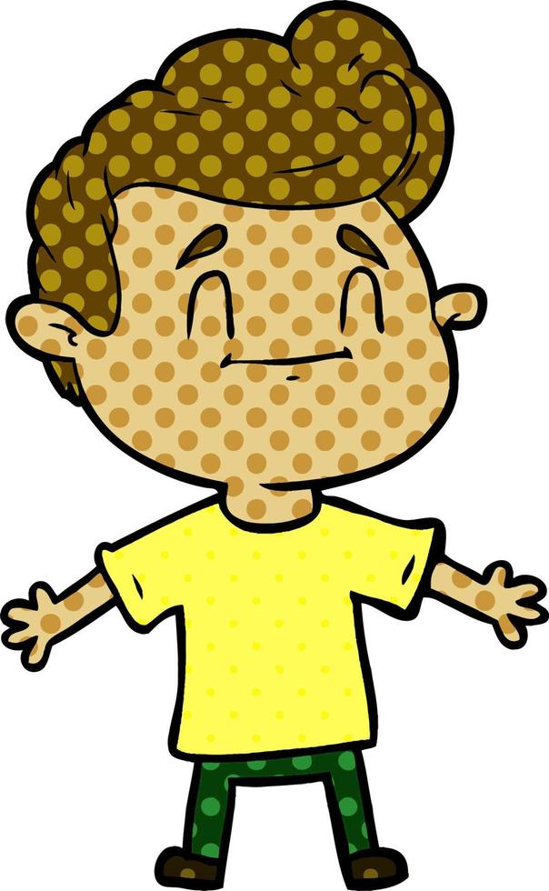 hombre feliz de dibujos animados vector