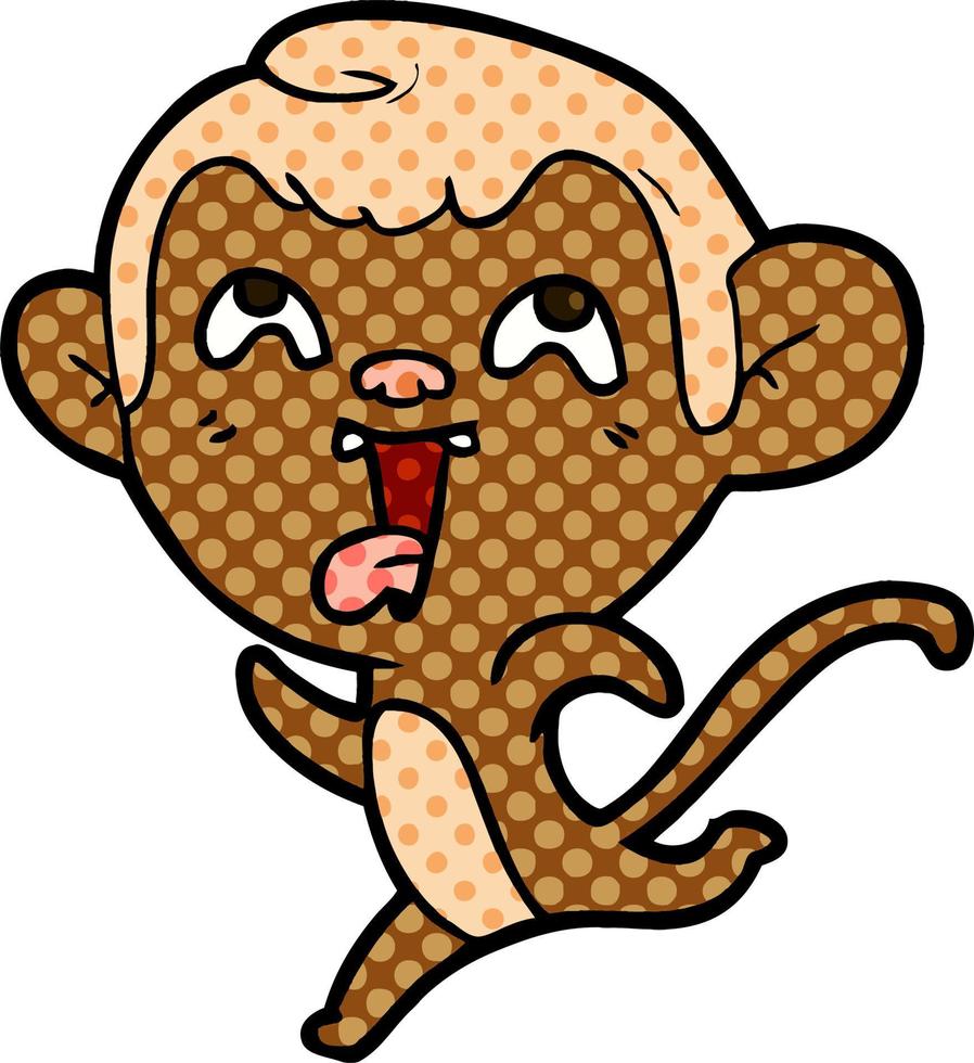 crazy cartoon monkey vector