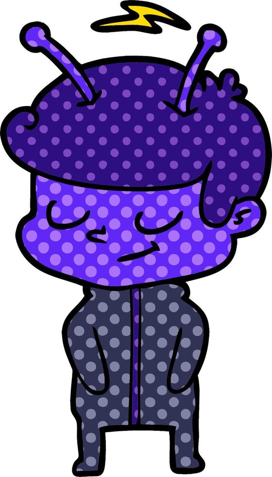 friendly cartoon spaceman vector