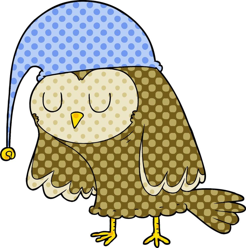 cartoon owl sleeping vector