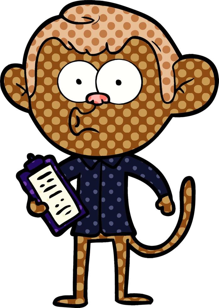 cartoon salesman monkey vector