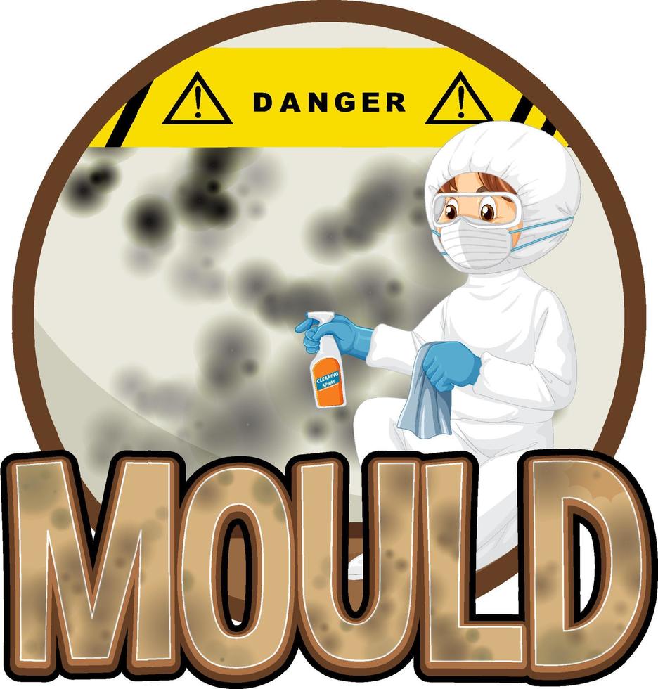 Mould text word isolated vector