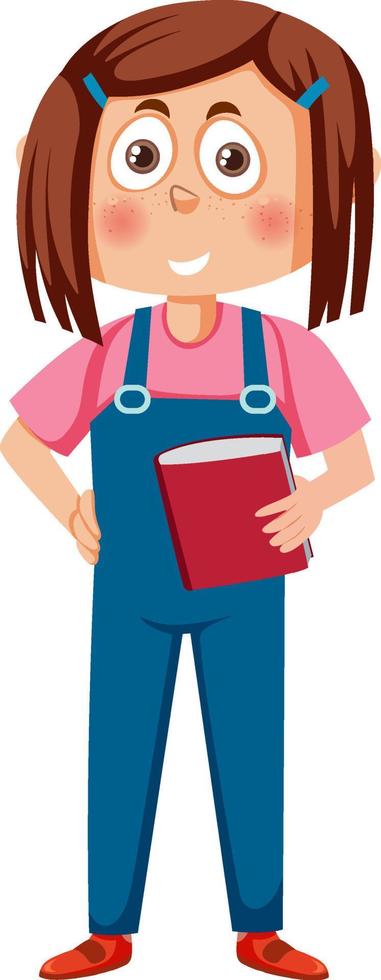 personaje de dibujos animados de chica estudiante vector