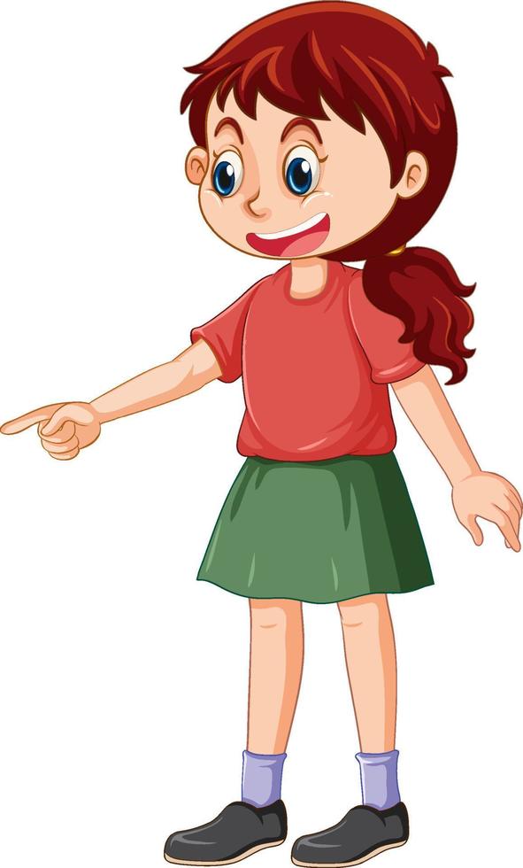 A girl with red hair cartoon character vector