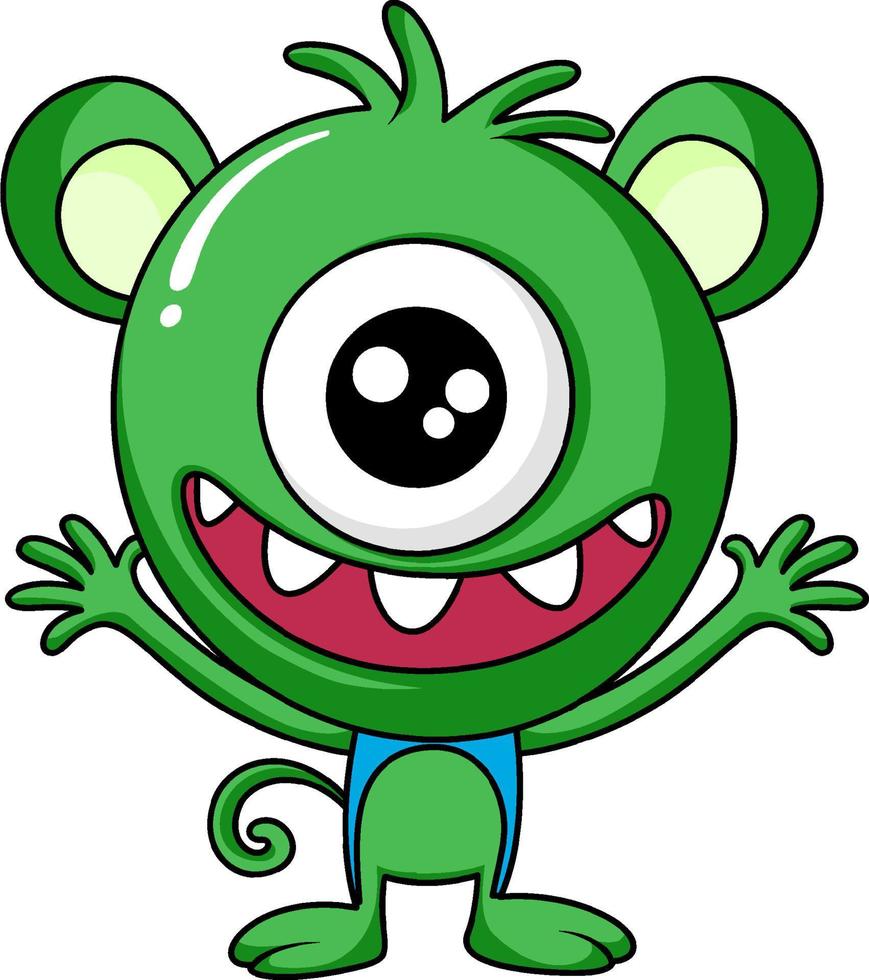 Cute one eyed monster character vector