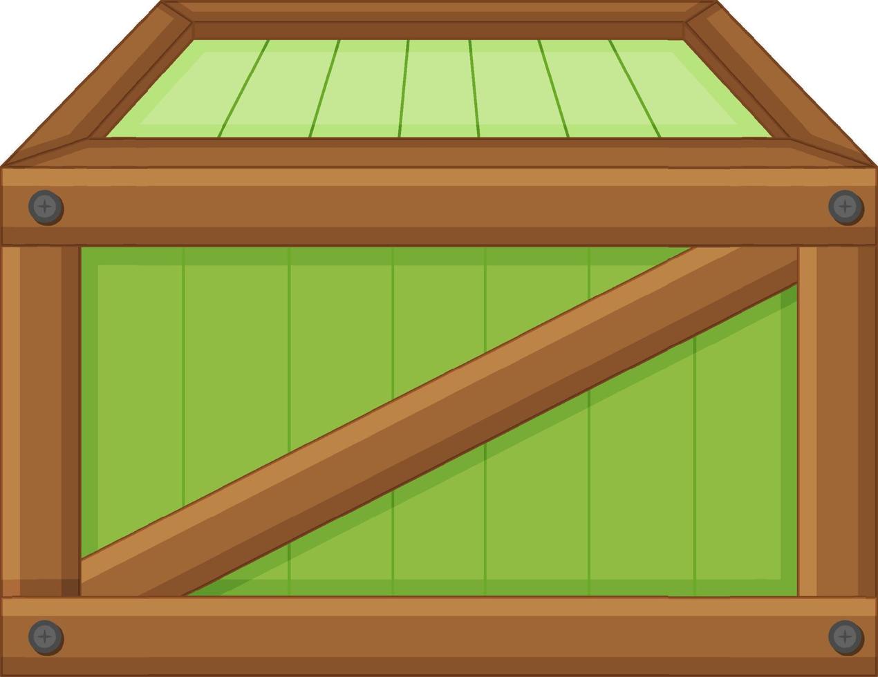 Caja de madera sobre fondo blanco. vector