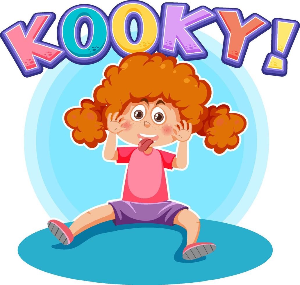 Playful cartoon character with kooky word expression vector