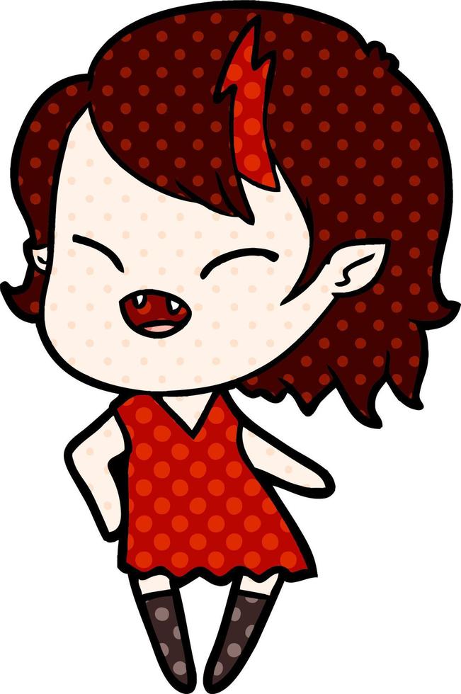 cartoon laughing vampire girl vector