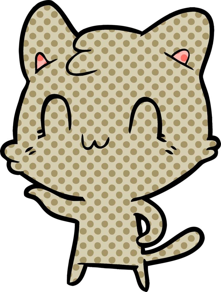 cartoon happy cat vector