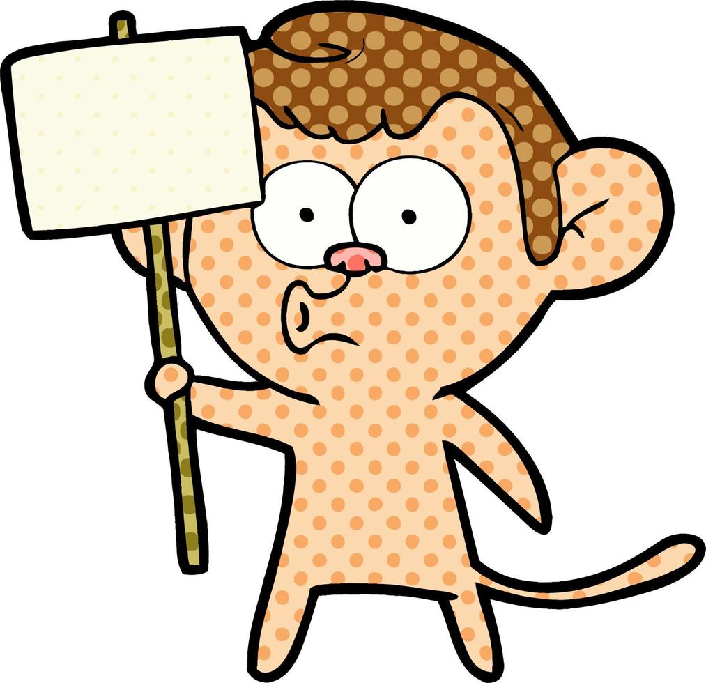 cartoon hooting monkey vector