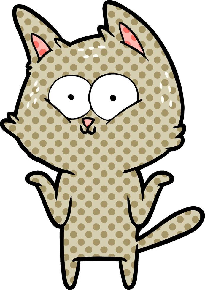 cartoon cat shrugging shoulders vector