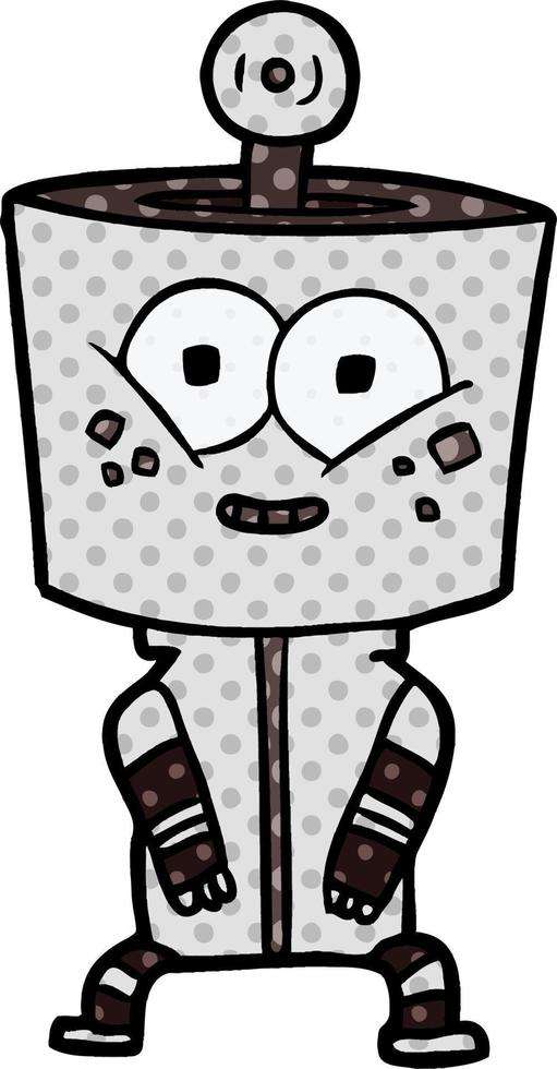 happy cartoon robot vector