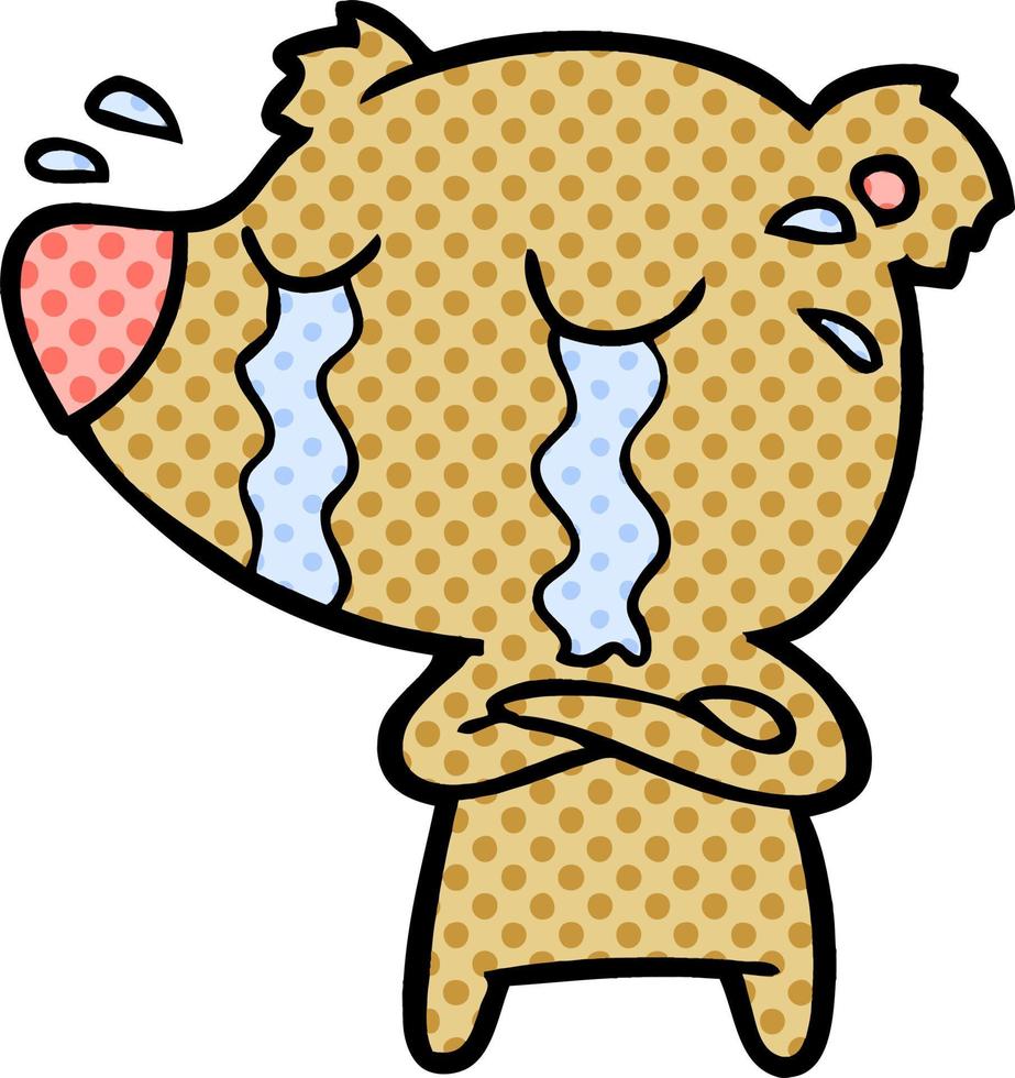 cartoon crying bear vector