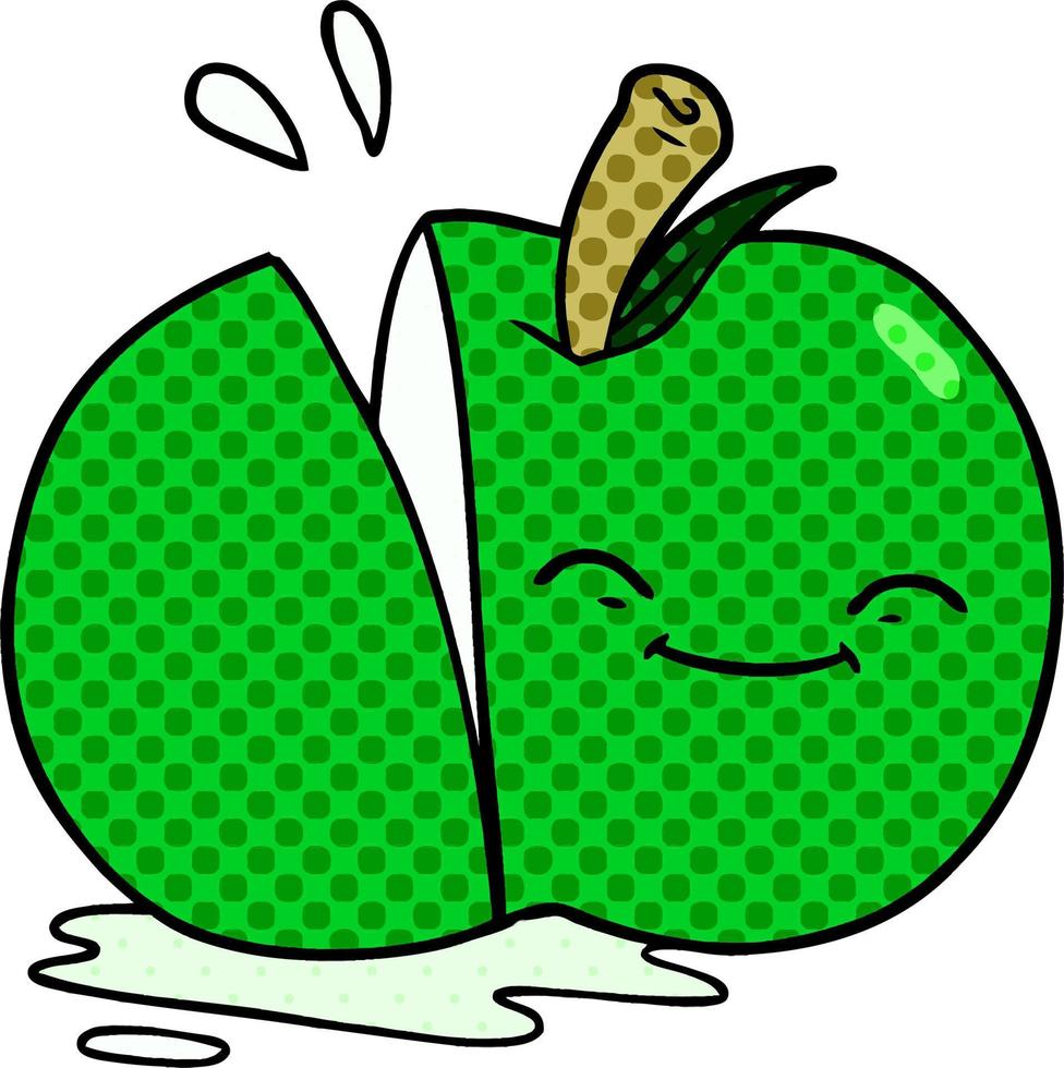 cartoon sliced apple vector