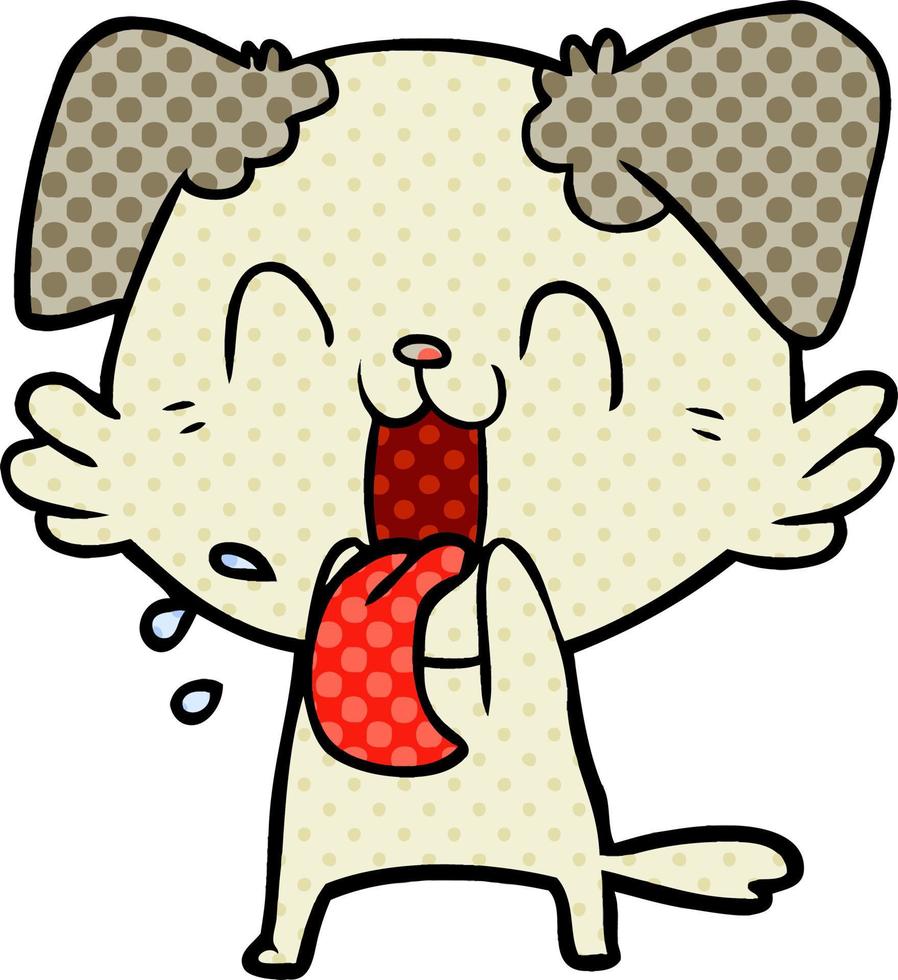 cartoon panting dog vector