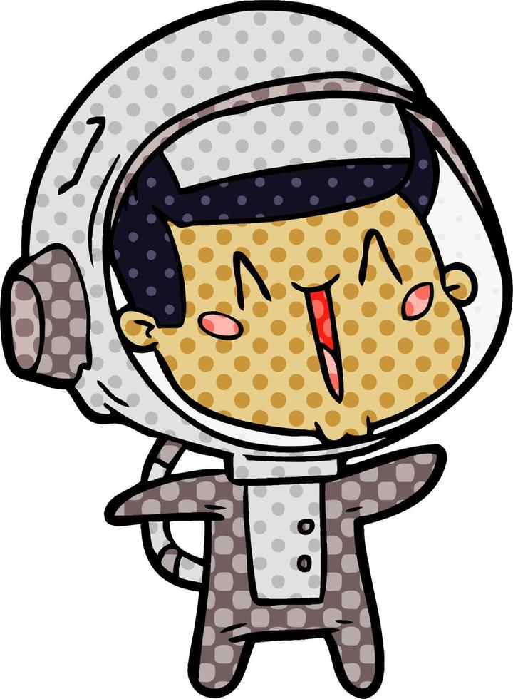 happy cartoon astronaut vector