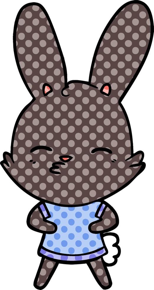 curious bunny cartoon vector