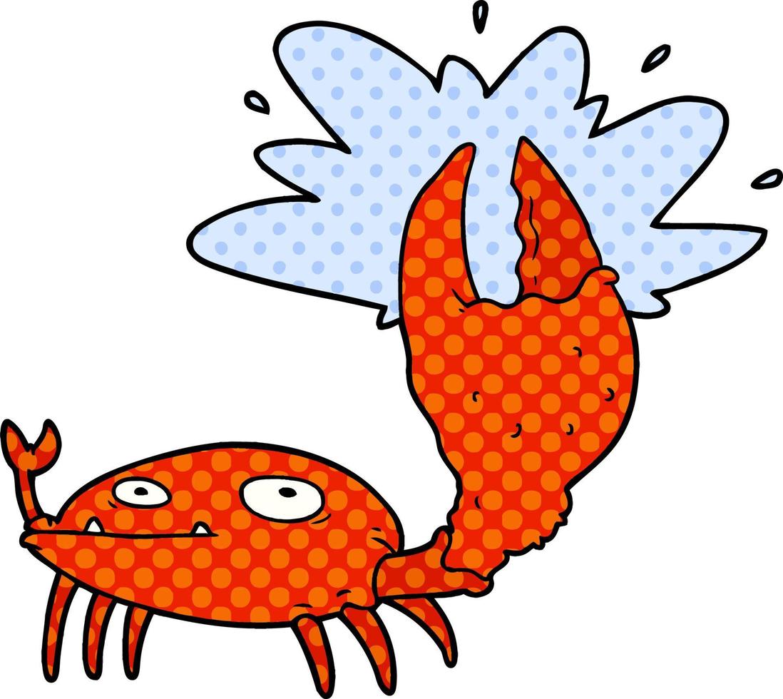 cartoon crab with big claw vector