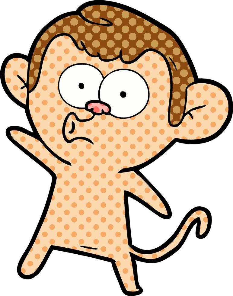 cartoon surprised monkey vector