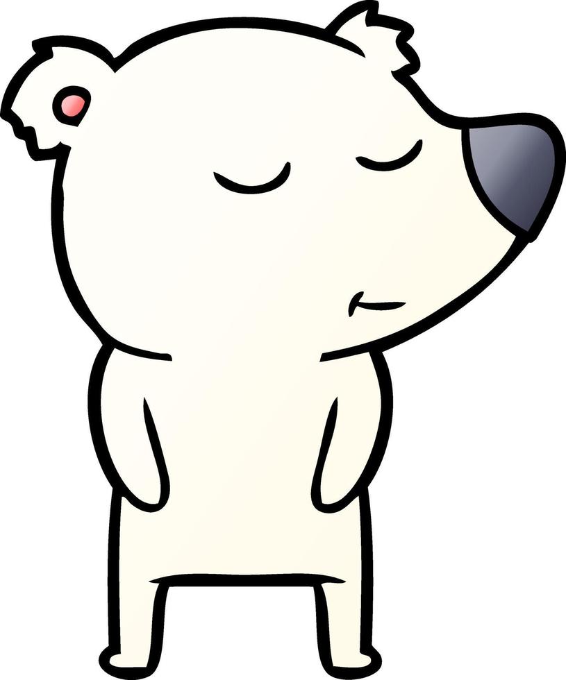 happy cartoon polar bear vector