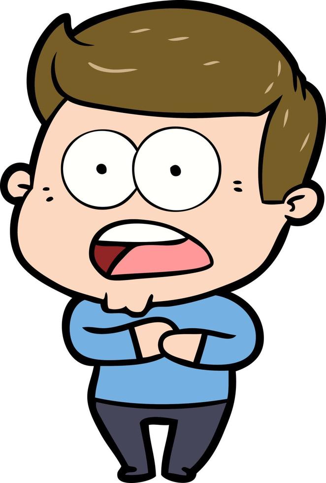 cartoon shocked man vector