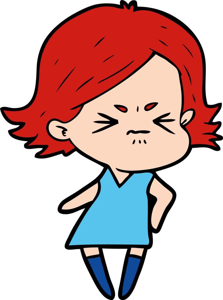 cartoon angry woman vector