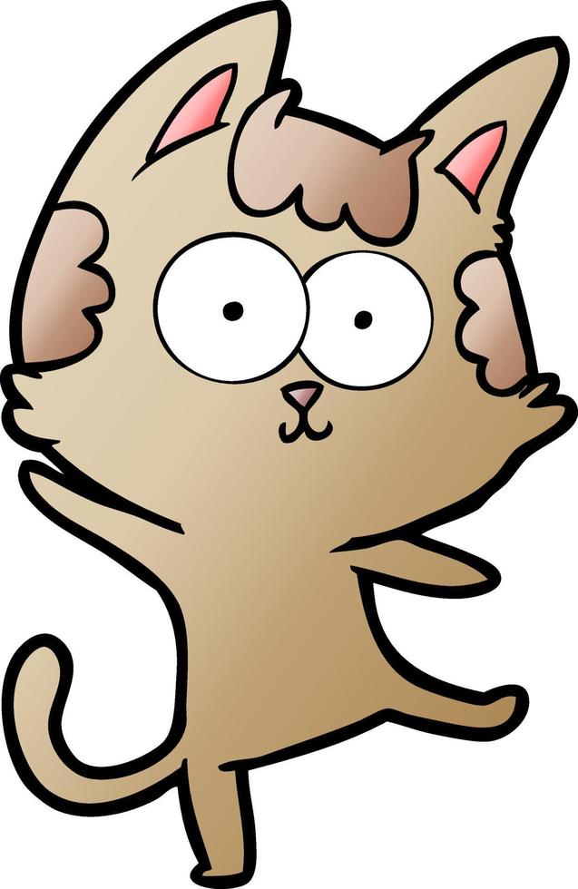 happy cartoon cat dancing vector
