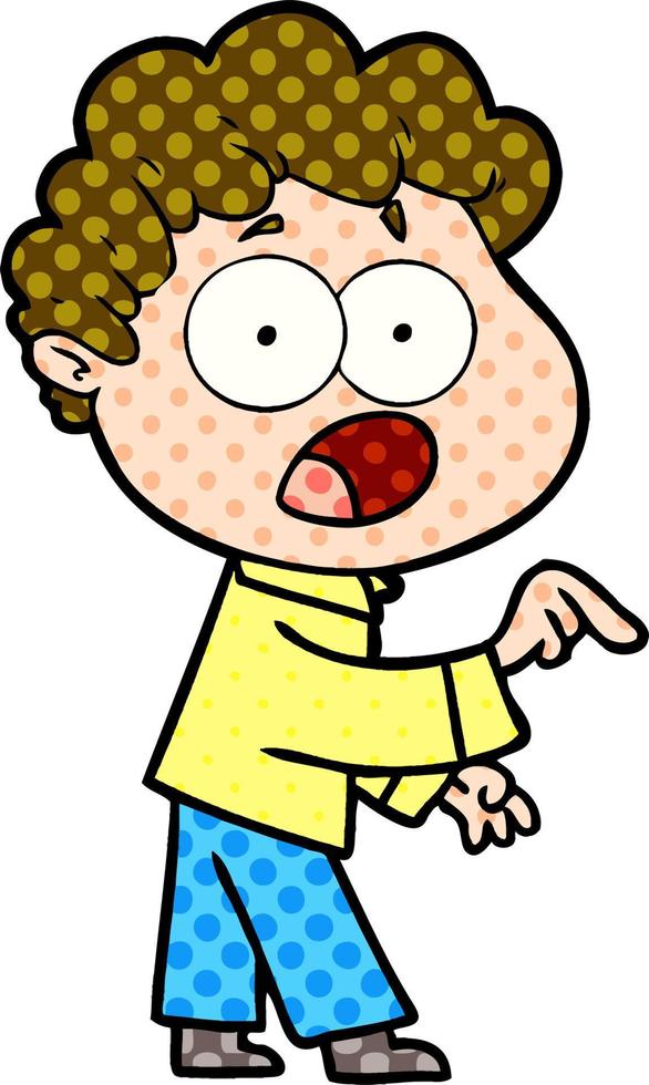 cartoon man gasping in surprise vector