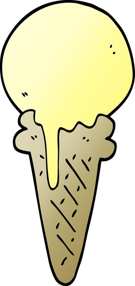 cono de helado de dibujos animados de ilustración de gradiente vectorial vector