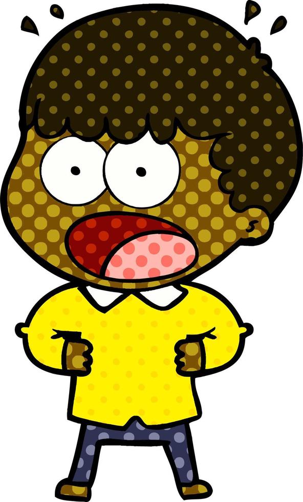 cartoon shocked man vector