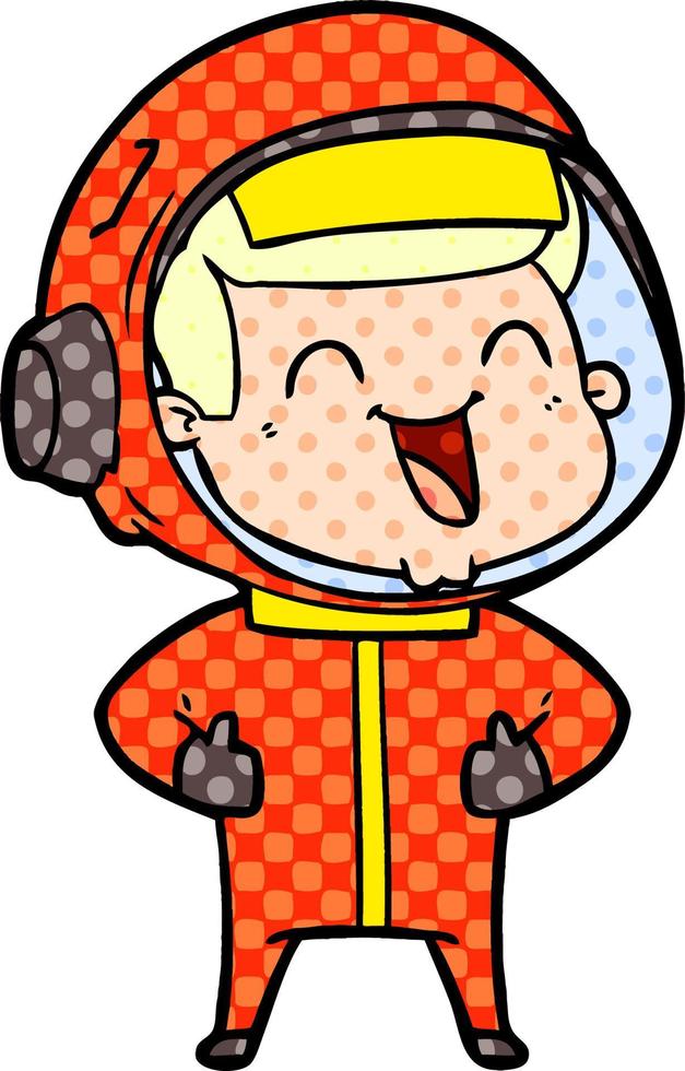 astronauta de dibujos animados feliz vector