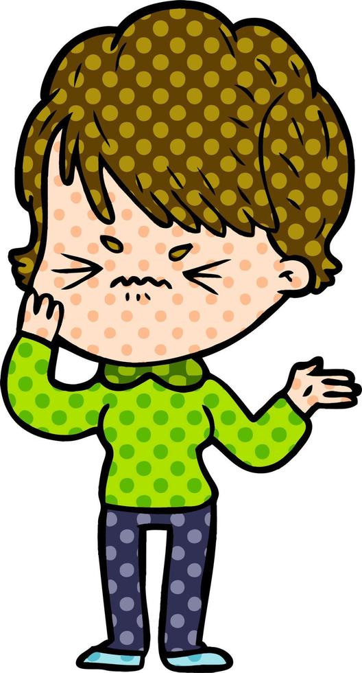 cartoon frustrated woman vector