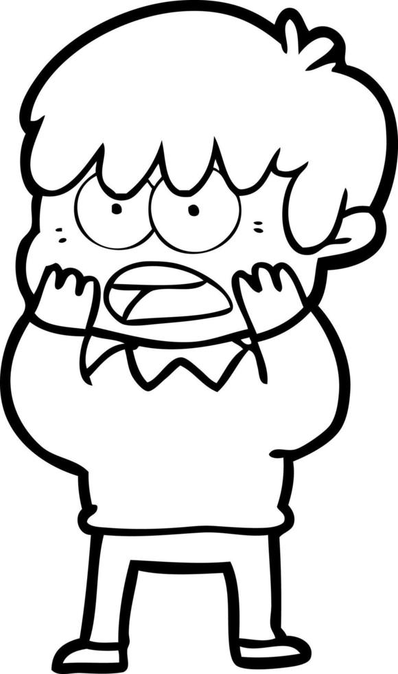 worried cartoon boy vector