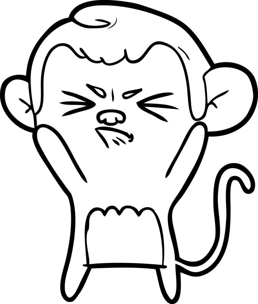 cartoon angry monkey vector