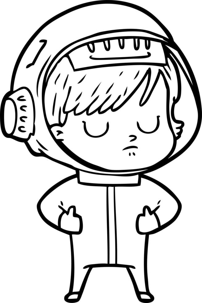 cartoon astronaut woman vector