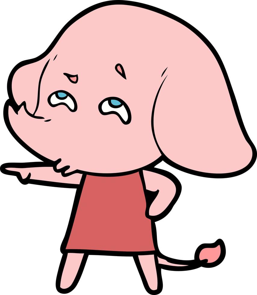 cartoon elephant remembering vector