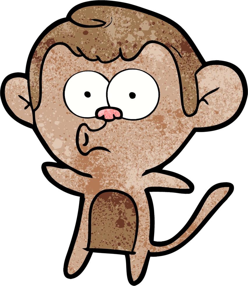 cartoon surprised monkey vector
