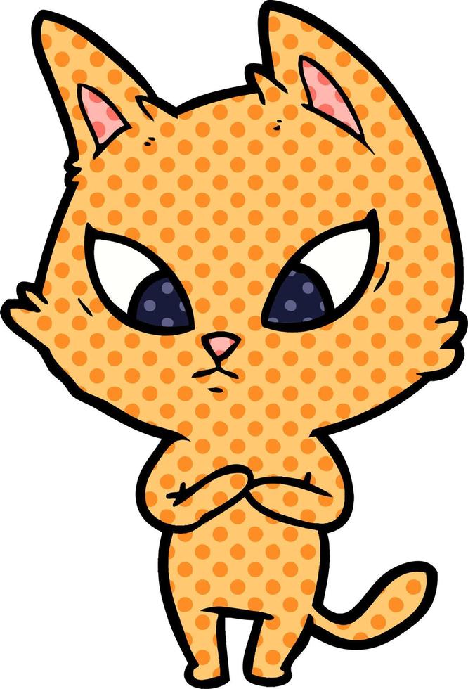 confused cartoon cat vector