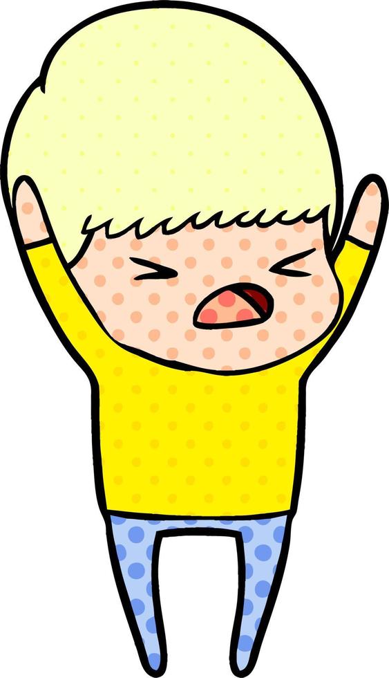 cartoon stressed man vector