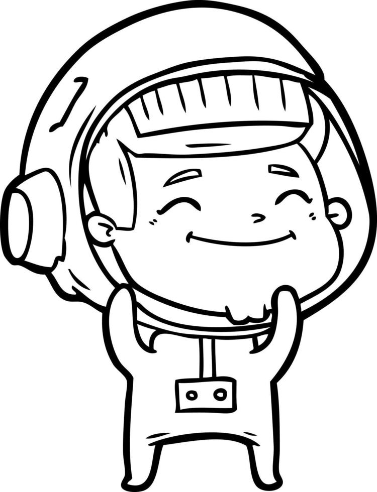 happy cartoon astronaut vector