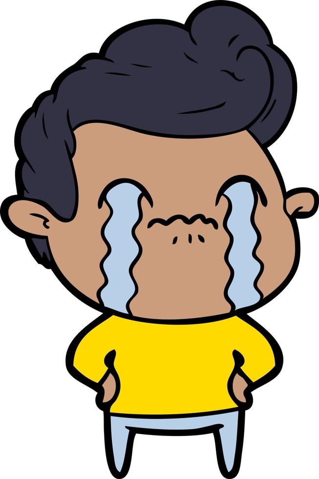 cartoon man crying vector