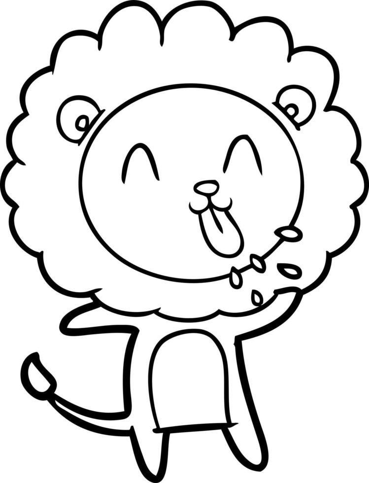 happy cartoon lion vector